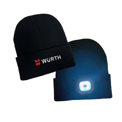 Wurth black beanie - hat, with